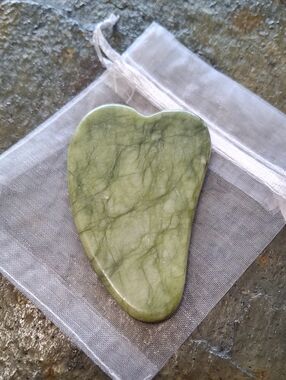 Green Jade Heart Gua Sha Massage Tool
